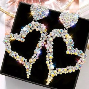 Double Heart Design With Full Colorful Shiny Rhinestone